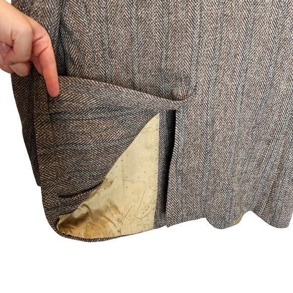 Harris Tweed Scottish Wool Vintage Woven Blazer Sport Coat Mens 42R Woven Brown - Picture 11 of 15
